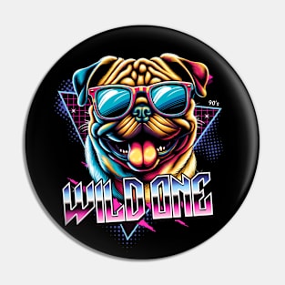 Wild One Pug Dog Pin