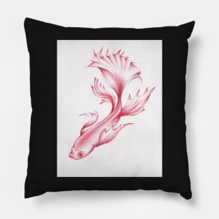 Coral Queen - Betta Fighting Fish Drawing Pillow