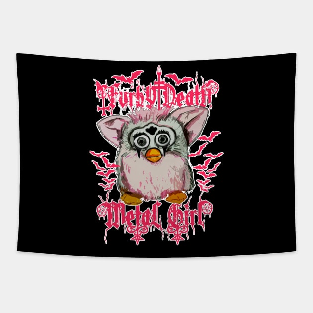 FURBY BLACK METAL Tapestry by sevencrow