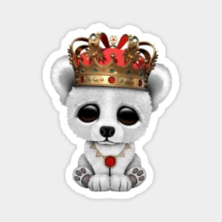 Cute Royal Polar Bear Wearing Crown Magnet