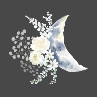 Selene | Floral Moon Design T-Shirt