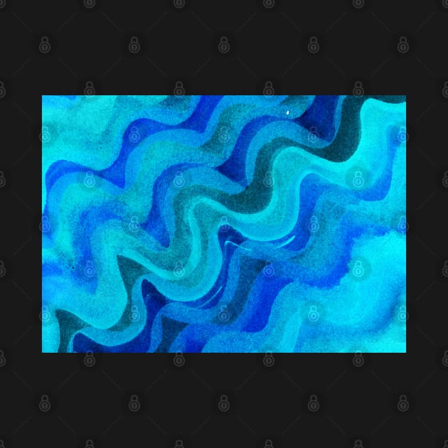 Blue background with waves by Begoll Art