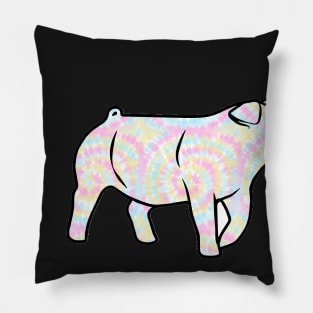 Rainbow Tie Dye Pig Silhouette 1 - NOT FOR RESALE WITHOUT PERMISSION Pillow