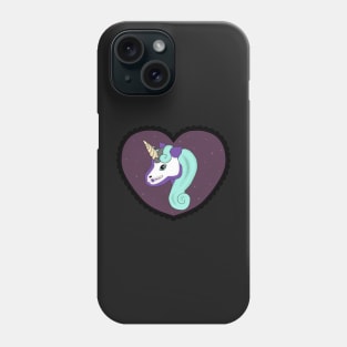 Sierra Sparkle- Skeleton Unicorn in Lace Heart Frame Phone Case
