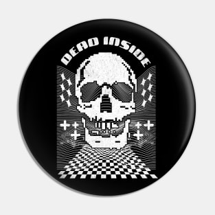 Dead Inside Y2K Cyberpunk Skull Back Print Pin