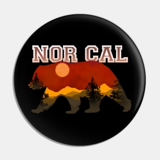 Nor Cal Sunset in bear silhouette Pin