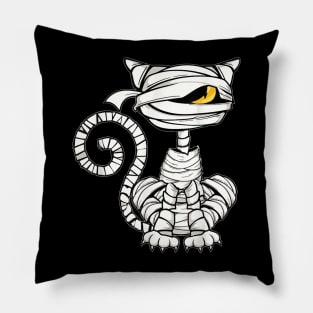 Black Cat Mummy Halloween Drawing Enthusiast Mummy Cat Pillow