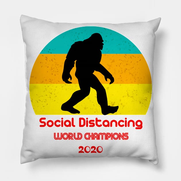 Social Distancing World Champions Pillow by BlueLook