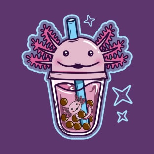 Axolotl bubble tea blue and pink T-Shirt