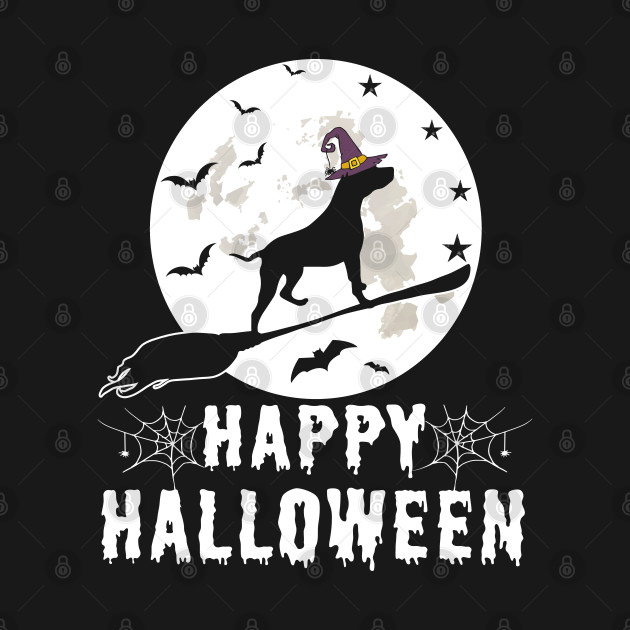 Disover Pitbull Dog Witch Happy Halloween Funny - Pitbull Dog Halloween - T-Shirt