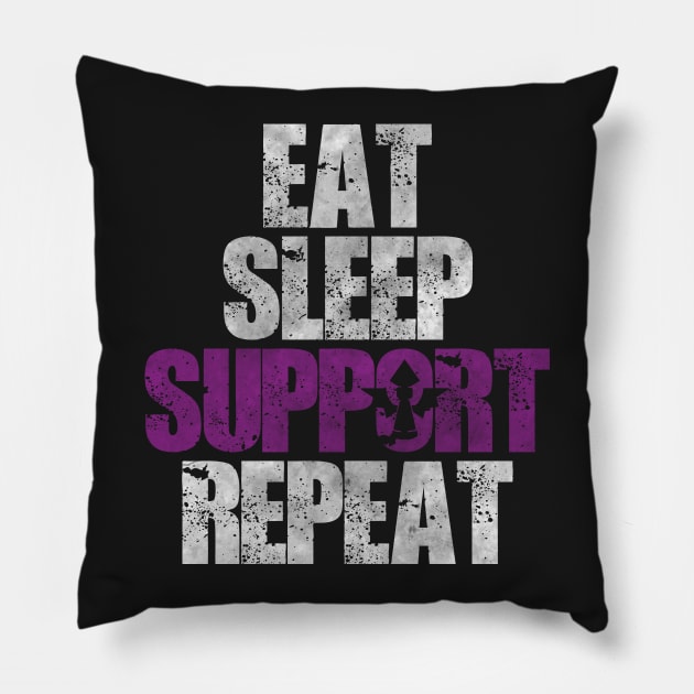 Eat Sleep Support Repeat Pillow by WinterWolfDesign