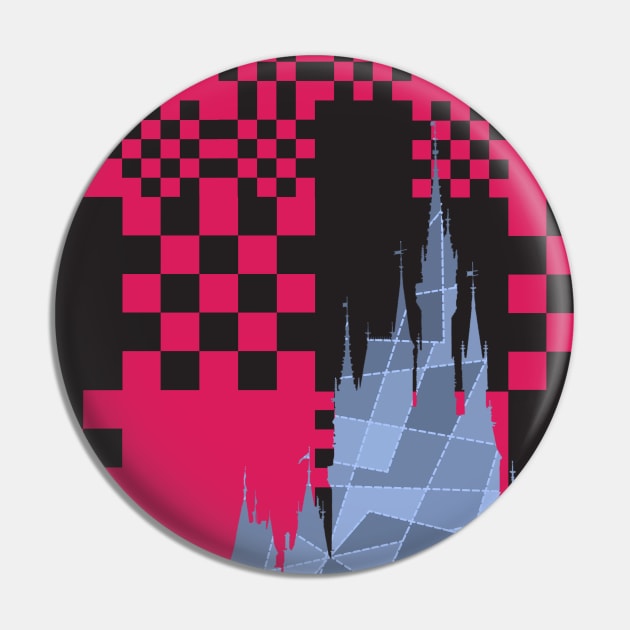 Black/Pink/Blue Magic Castle Silhouette Pin by FandomTrading