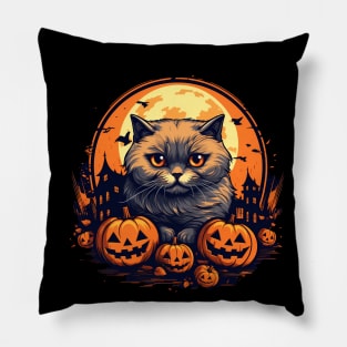 Scottish Fold Cat Halloween, Cat Lover Pillow