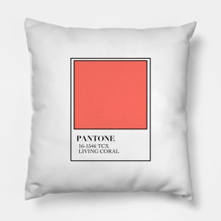 Cute aesthetic colour of the year 2019 living coral minimalistic square print Pillow