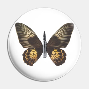 Bullet With Butterfly Wings Pin