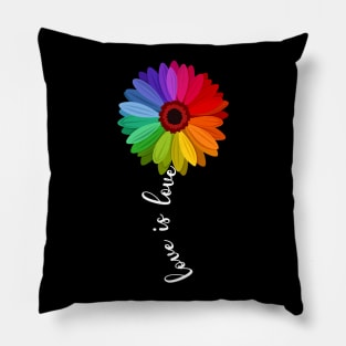 Love Is Love Love Daisy LGBT Rainbow Gay Lesbian Shirt Pillow