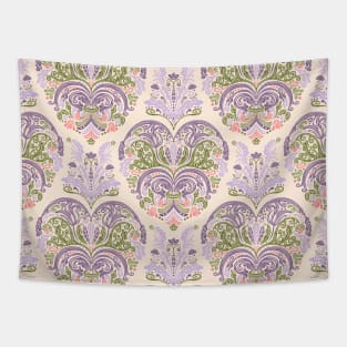 Rococo Style Pastel Floral Design Tapestry