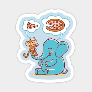 sharing a pizza Magnet