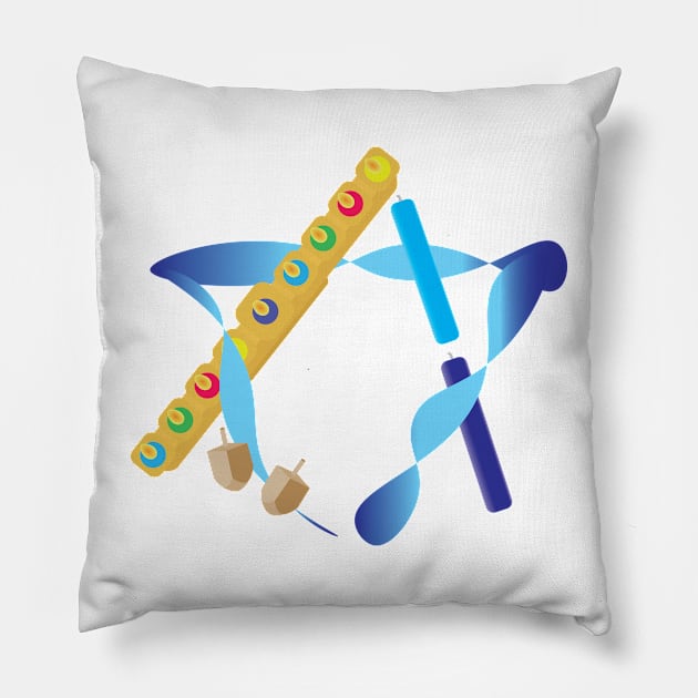 Hanukkah Menorah Star of David Pillow by sigdesign