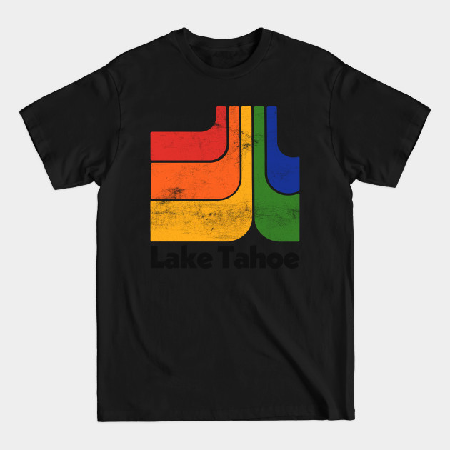 Discover Lake Tahoe // Original Minimalist Style Retro Graphic Design - Lake Tahoe - T-Shirt