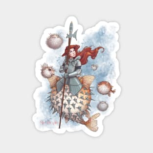 Pufferfish, Medieval Knight, Hopeful Mermaid Magnet