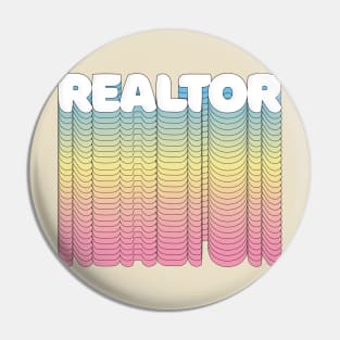 Retro 80s Styled REALTOR Typographic Design Pin