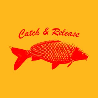 Catch and Release Series, Carp, Red color T-Shirt