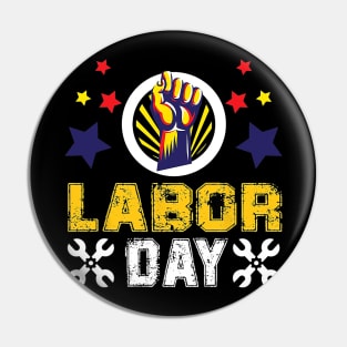 Retro Happy Labor Day Union Strong Graphics Men Women Pin