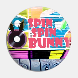 SpinSpinBunny Graffiti Record Player Artwork Pin