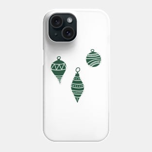 Cute Christmas Tree Ornament Doodle in Forest Green Phone Case