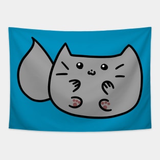 Fluffy Gray Cat Tapestry