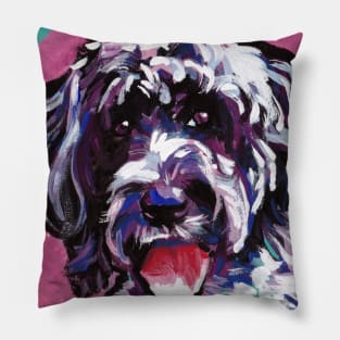 Portuguese Water Dog Pop Art Portrait Pillow