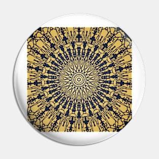 Elegant Gold and Blue Mandala Pin