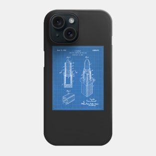 Lipstick Patent - Makeup Artist Beauty School Art - Blueprint Phone Case