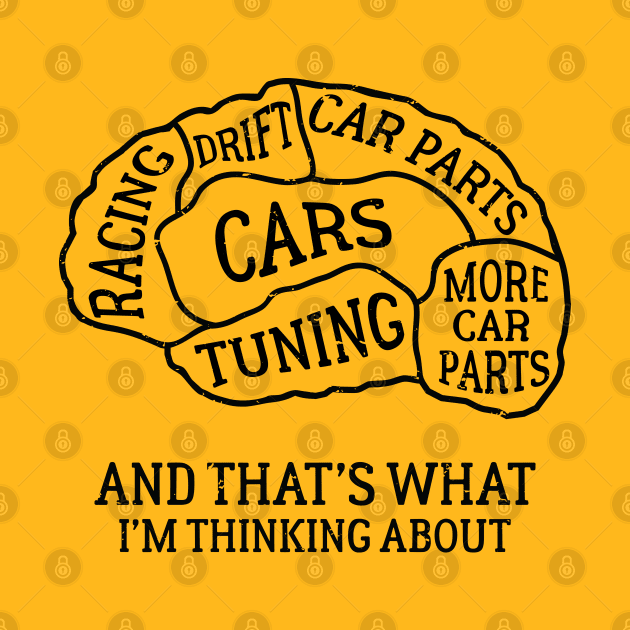 Brain Scan Cars Enthusiast Tuning Drift Racing Car Parts Distressed by TheBlackCatprints