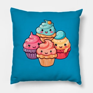 Adorable Cupcake Friends Pillow