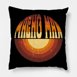 Rainbow Macho Graphic Proud Name Birthday 70s 80s 90s Vintage Styles Pillow