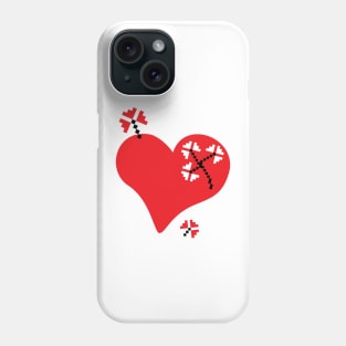 Heart - Traditional Romanian folk art knitted embroidery pattern Phone Case