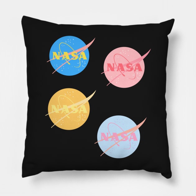 NASA Sticker Pack Pillow by JuliesDesigns