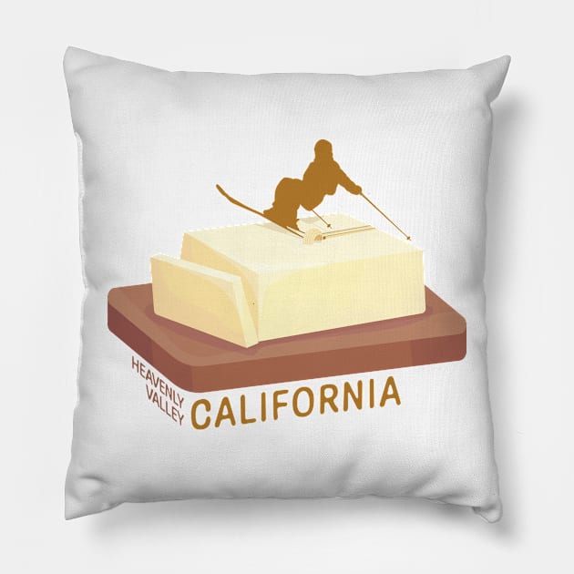 Ski Butter Carving | Heavenly Valley California Pillow by KlehmInTime