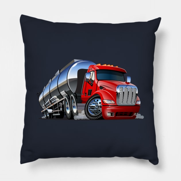 Cartoon truck Pillow by Mechanik