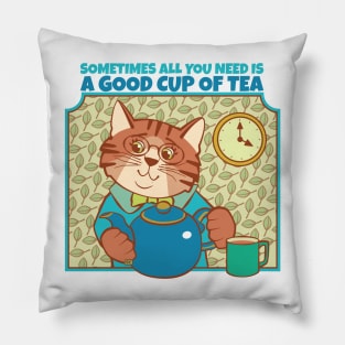 All You Need is Tea Cat Pillow