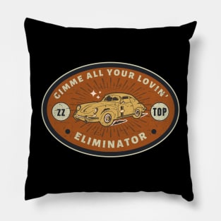 Zz Top - Eliminator // Art Work Logos Vintage Style Fan Art Designs Pillow