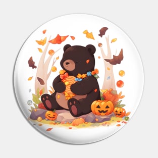 Autumn Candy Bear Pin