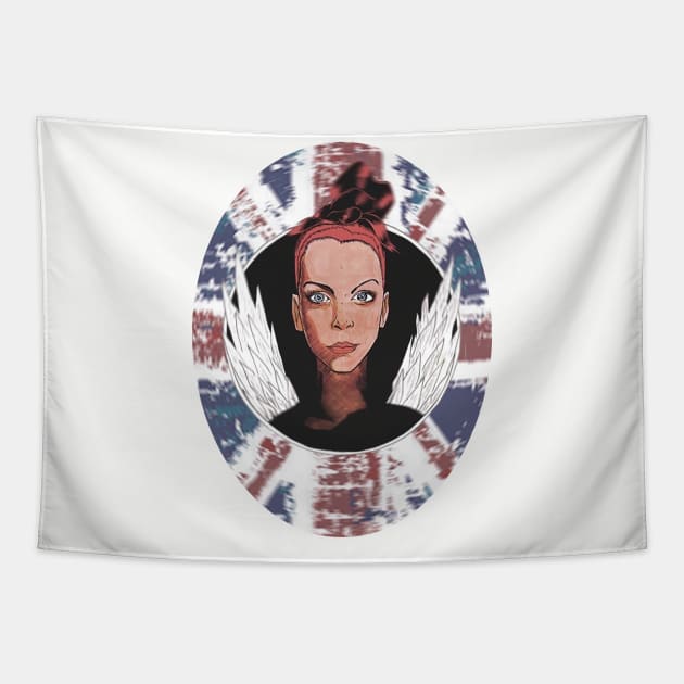 Angry Brit Angel Tapestry by commandrando