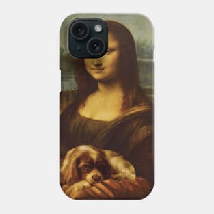 Mona Lisa and Cavalier King Charles Spaniel Dog Phone Case