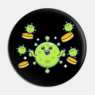 Cute virus with money 7 Pin