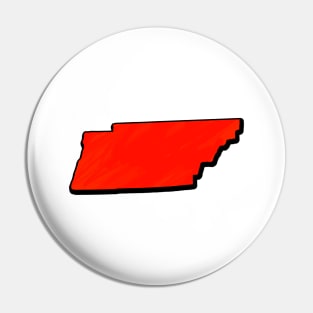 Bright Red Tennessee Outline Pin