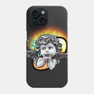 Baby Angel Statue Orange Art Phone Case