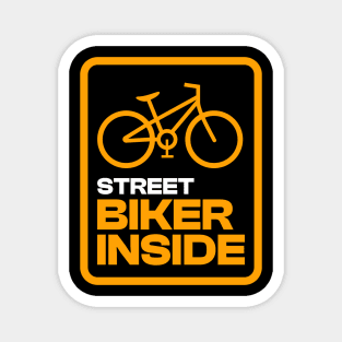 Street Biker Inside Bicycle Magnet